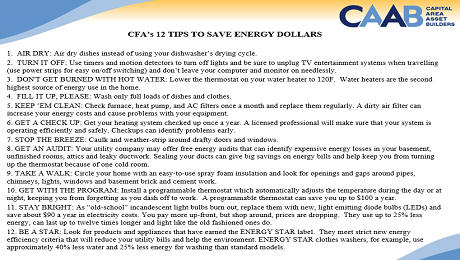 CFA’s 12 Tips to Save Energy Dollar  