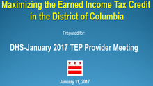 Partnering with DC DHS to Raise Awareness of the EITC and Free Tax Preparation Services