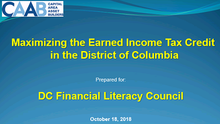 Partnering with the DC Financial Literacy Council to Raise Awareness of the EITC