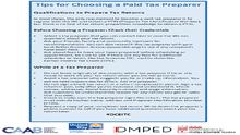 Tips for Selecting a Paid Tax Preparer
